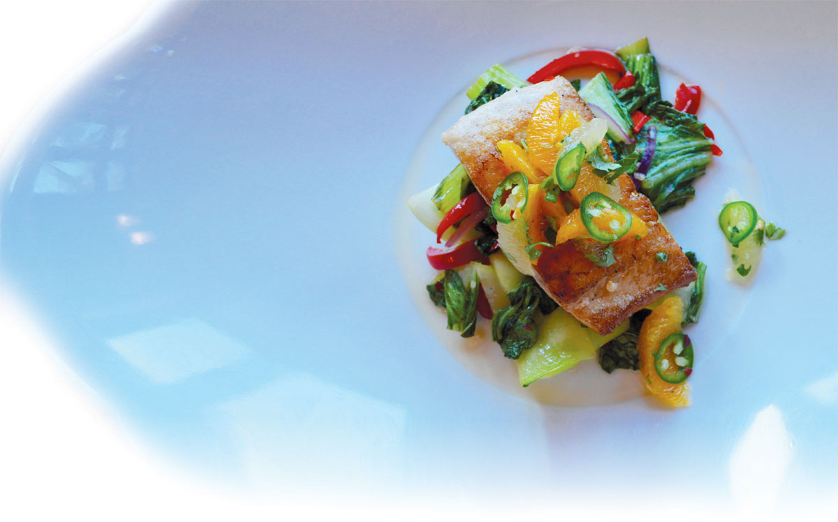 Ventura County Opah with Citrus Salsa and Honey Sauce,